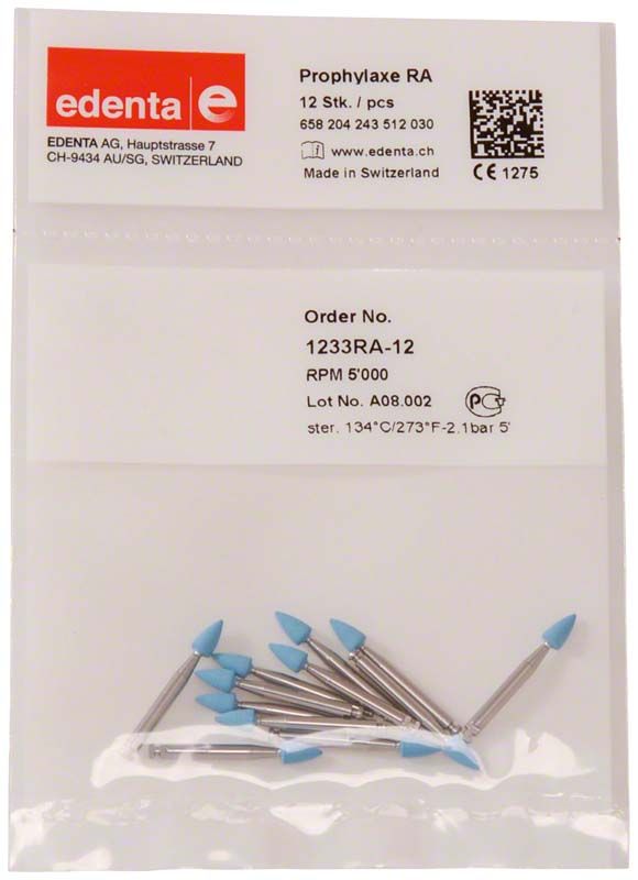 Prophy Polierer Pasteless blau Spitze in transparenter Verpackung