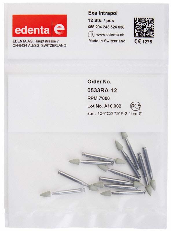 12er Pack EXA Intrapol Uni Polierer 0533 weiß in Kunststoffverpackung.