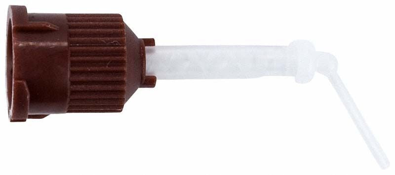 ParaCore Mischkanüle kurz superfein mit brauner Kappe und weißem Ansatz.