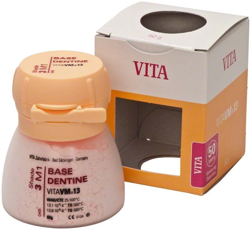 VM13 Base Dentin 50g 3M1 in geöffneter Verpackung von VITA.
