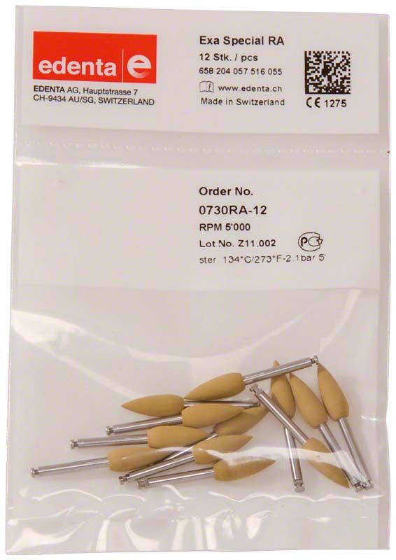 Exa Special Polierer Knospe für Composite-Materialien, Detailansicht der Verpackung.