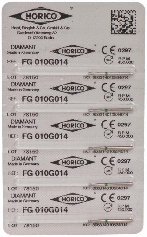 Verpackung von Diamant FG 010G 014 mit CE-Kennzeichnung und Herstellerangaben.