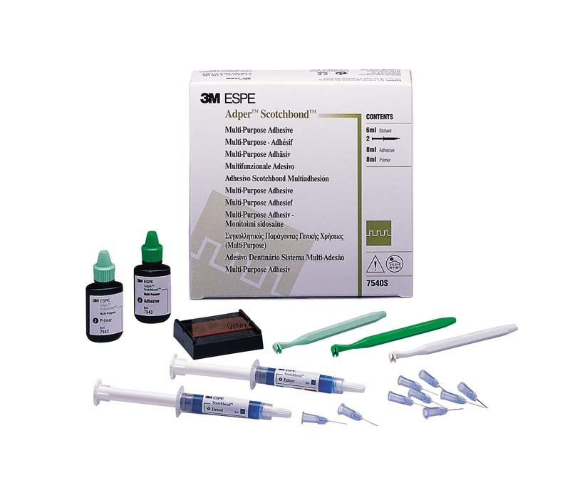 Adper™ Scotchbond™ Multi-Purpose Plus Einführungspackung mit Spritzen und Zubehör.