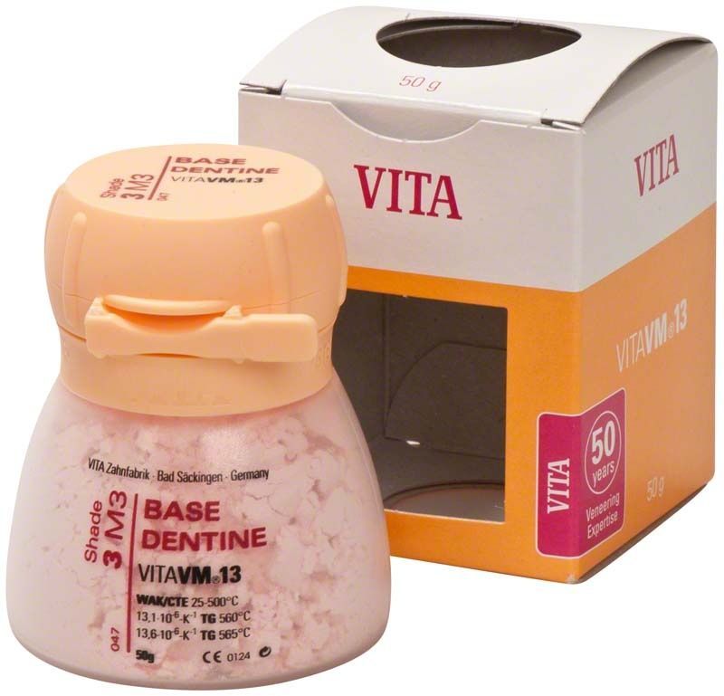 VITA VM 13 Base Dentin 50g Keramikdose vor Verpackung.