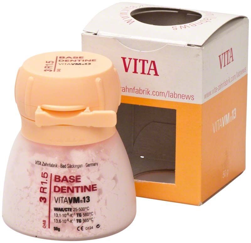 VM13 3D Base Dentin 50g 3R1.5 in geöffneter Verpackung.