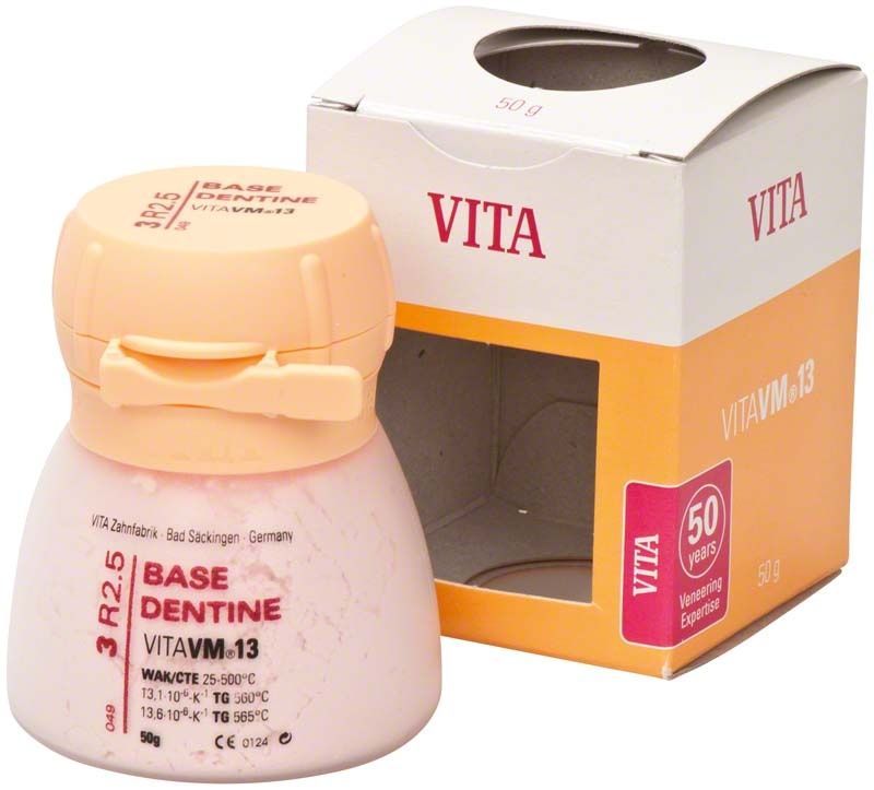 VITA VM13 Base Dentin 50g Keramikdose mit Verpackung.