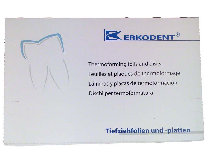 Verpackung der Erkoloc-pro blu 10er Tiefziehfolien für den dentalen Einsatz.
