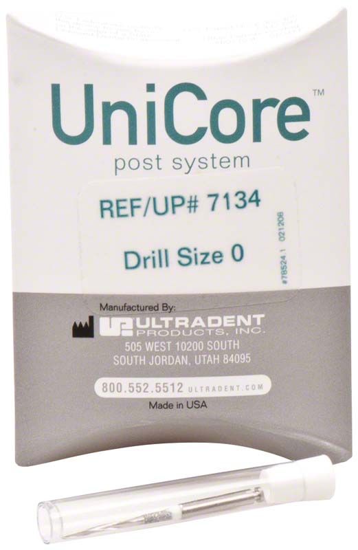 UniCore® Bohrer Gr. 0 in weißer Verpackung mit Bohreransicht.