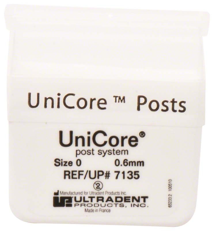 UniCore® Stifte Gr. 0 in weißer Verpackung mit Produktinformationen.