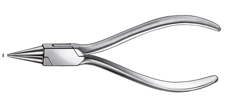 Rundzange St. 1326, 130 mm aus glänzendem Metall.