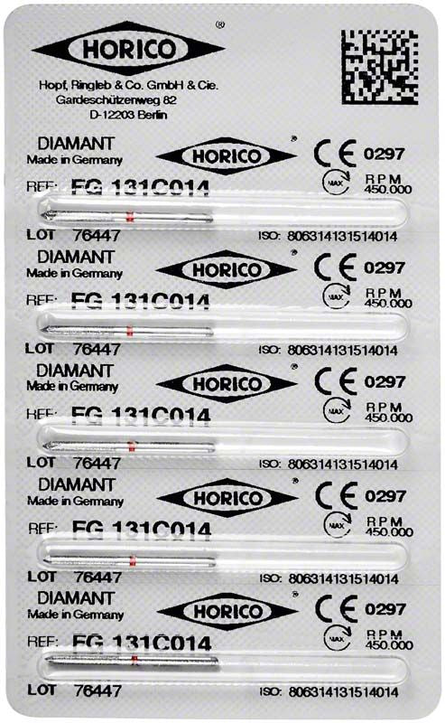 Verpackung mit Diamant FG 131C 014 Instrumenten, 6 Stück.