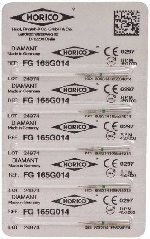 Verpackung von Diamant FG 165G 014 mit CE-Kennzeichnung und Herstellerinformationen.