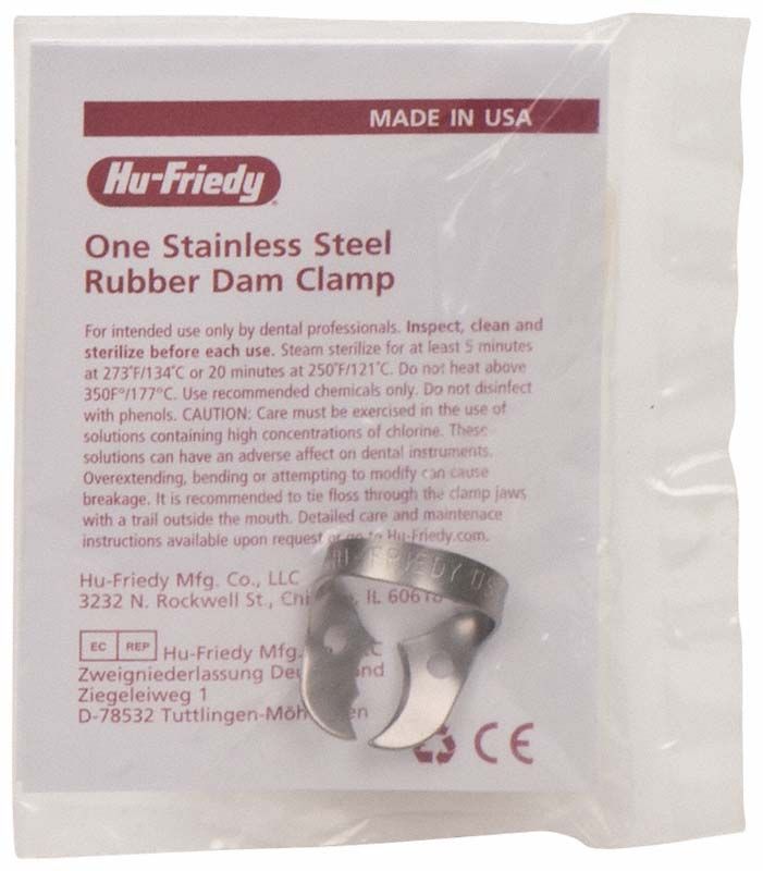 Kofferdam-Klammer Satin Steel Figur 31 auf Verpackung.