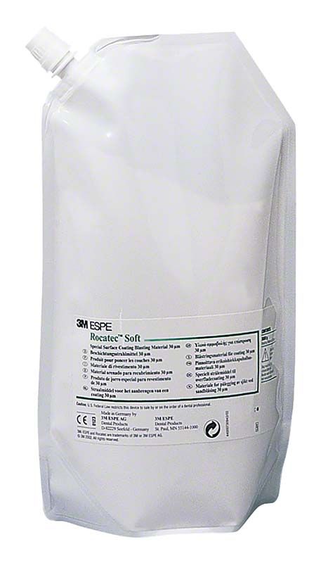 Rocatec-Soft 3kg Beutel mit Produktinformationen und Verpackungsdetails.