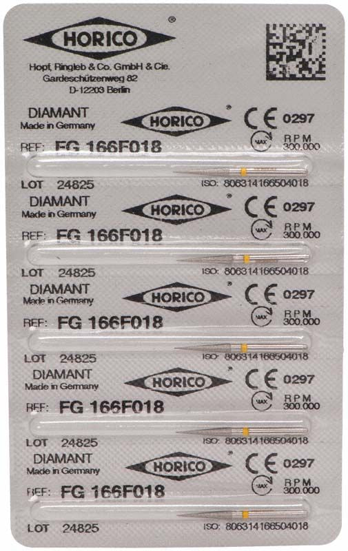 Verpackung von Diamant FG 166F 018 mit CE-Kennzeichnung.