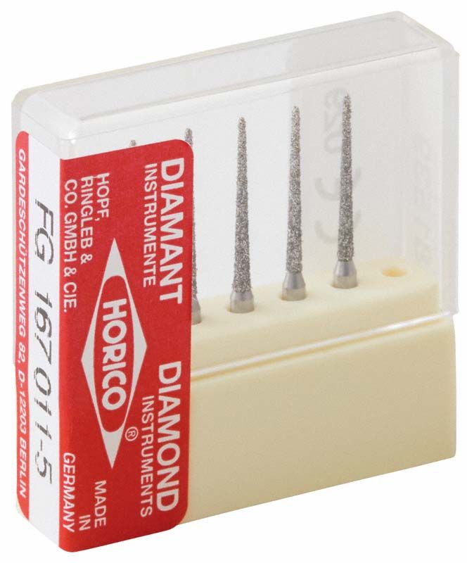 Diamantpolierer FG 167F 011 in Kunststoffbox mit rotem Etikett.