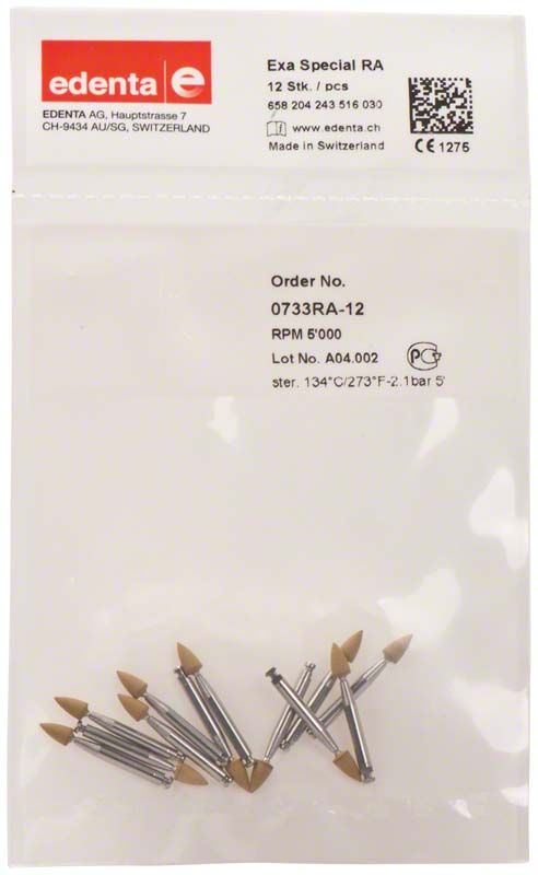 Exa Special Polierer Spitze klein für Dentalanwendungen in Verpackung.