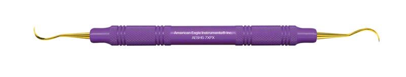 American Eagle XP Scaler H6-7, zahnmedizinisches Instrument mit goldener Spitze.