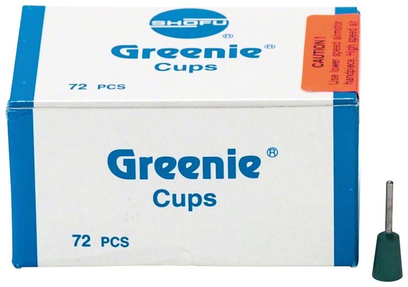 Verpackung der Greenie® Schaft FG - Kelch, 72 Stück, mit grünem Kelch.