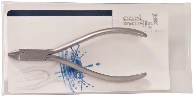 Drahtbiegezange Angle aus Edelstahl in Verpackung von Carl Martin.