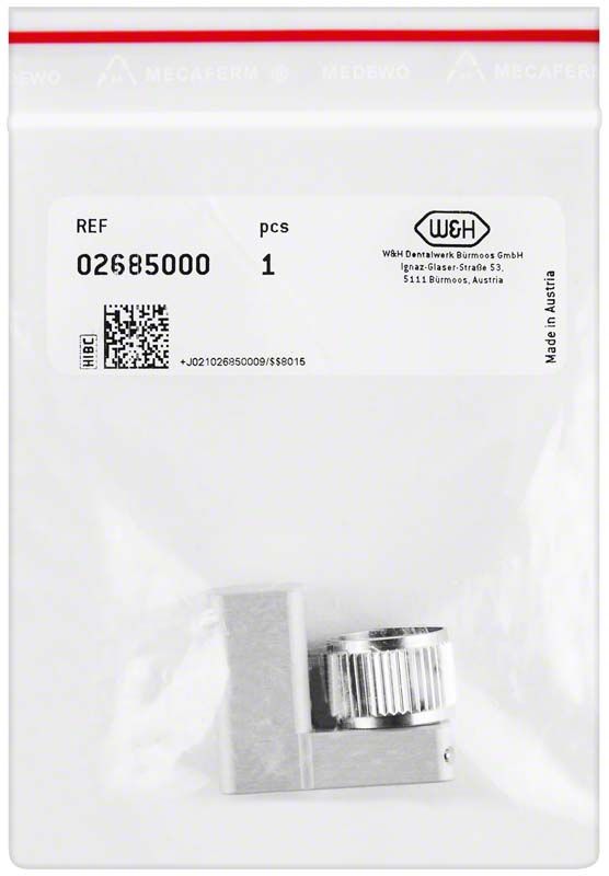 Basis-Adapter 4-Loch-Fixanschluss in transparenter Verpackung mit Produktetikett.