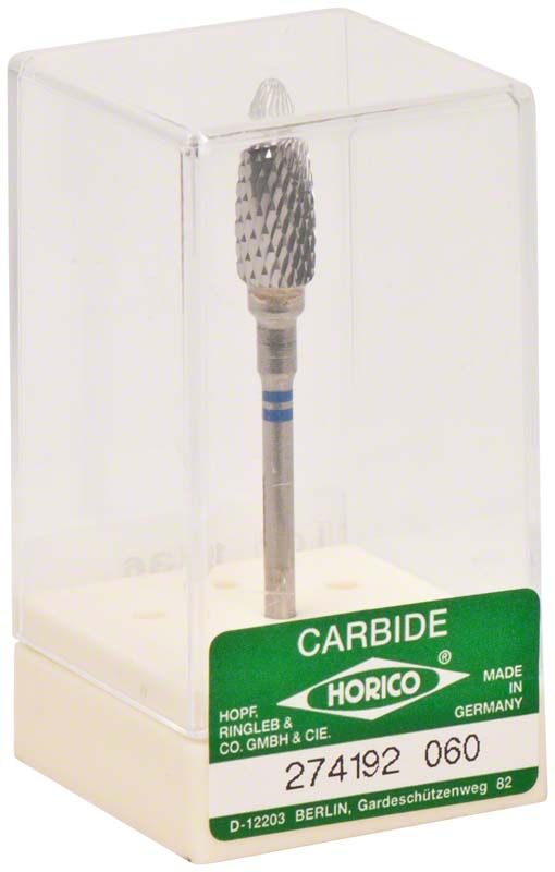Hartmetallfräser für Linkshänder in transparenter Verpackung mit grünem Etikett.