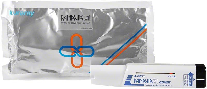 PANAVIA™ 21 Dispenser für präzise Dentalzementdosierung mit Verpackung.