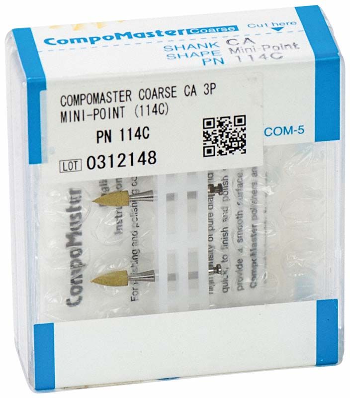 Verpackung der CompoMaster Coarse RA Minispitze mit Produktinformationen.