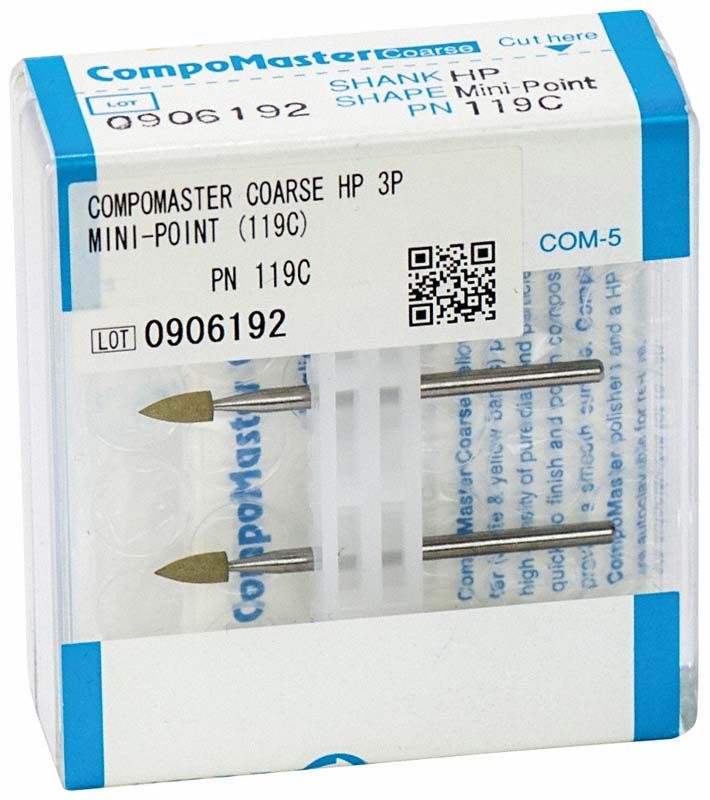 Verpackung von CompoMaster Coarse - HP Minispitze mit zwei Schleifspitzen.