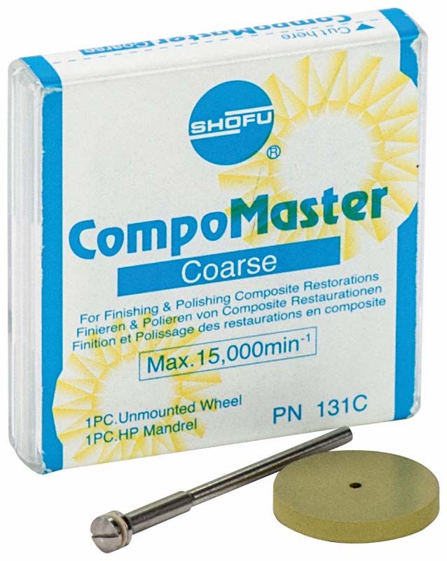 CompoMaster Coarse Set mit unmontierter Scheibe und Mandrell.