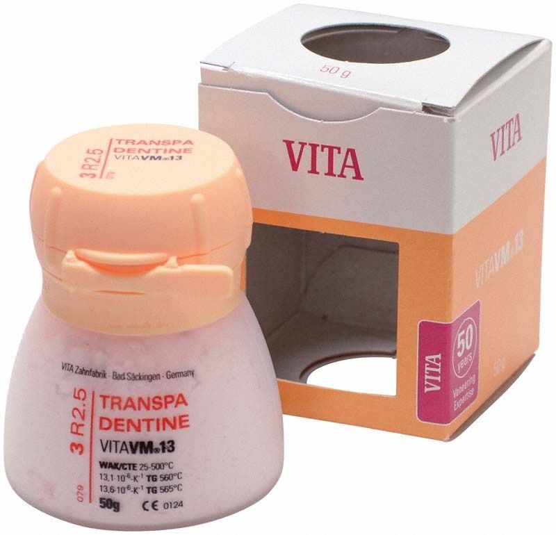 VM13 3D Transpa Dentin 50g 3R2.5 in geöffneter Verpackung.