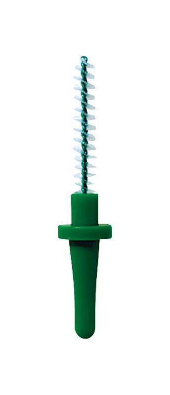 Grüne Pic-Brush® Ersatzbürste mit mittlerer Stärke für Interdentalreinigung.