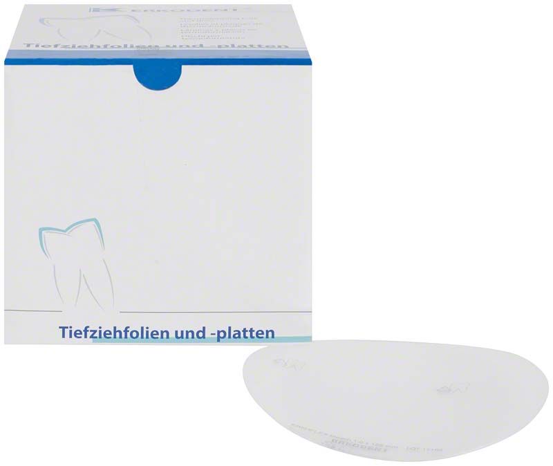 Erkoflex-bleach Tiefziehfolie, weiß, für dentalmedizinische Anwendungen.