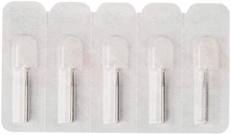 Fünfstückpackung Diamant FG 806 010 Dentalbohrer in Blisterverpackung.