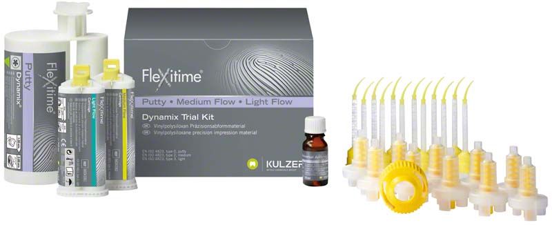 Flexitime Dynamix Trial Kit mit Putty und Flow-Komponenten von Kulzer.