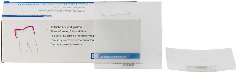Erkoflex viereckig 50 St. Thermoplastische Tiefziehplatten für dentalmedizinische Anwendungen.