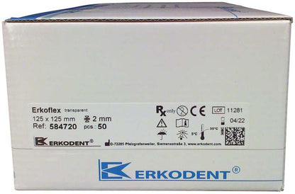 Erkoflex-Verpackung mit Produktdetails und Herstellerlogo.