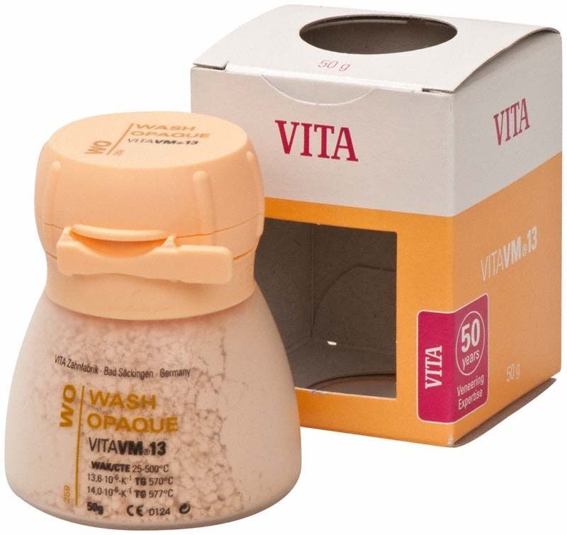 VITA VM13 Wash Opaque WO 50g Keramikdose mit Verpackung.