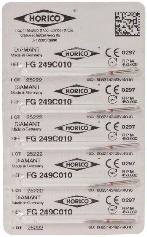 Verpackung von Diamant FG 249C 010 mit CE-Kennzeichnung und QR-Code.
