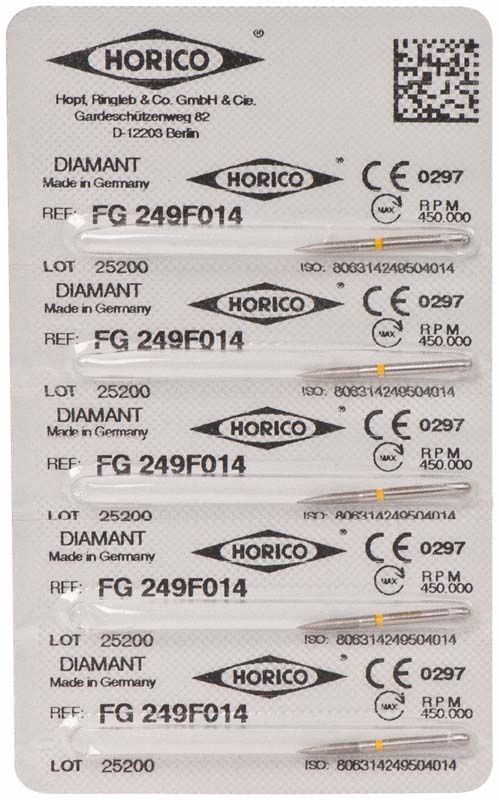 Verpackung von Diamant FG 249F 014 mit mehreren Streifen.