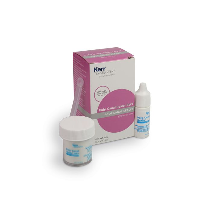 Pulp Canal Sealer™ EWT Verpackung mit Basis und Katalysatorflasche.