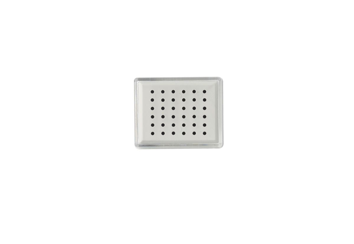 Sterilisierbarer Monoart Bohrerständer RA36 mit Kunststoffdeckel.