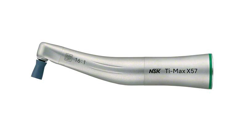 Ti-Max X Winkelstück Typ X57 grün ohne Licht für dentalen Gebrauch.