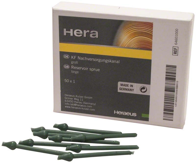 KF-Wachsnachversorgungskanal groß neben Verpackung mit Heraeus-Logo.