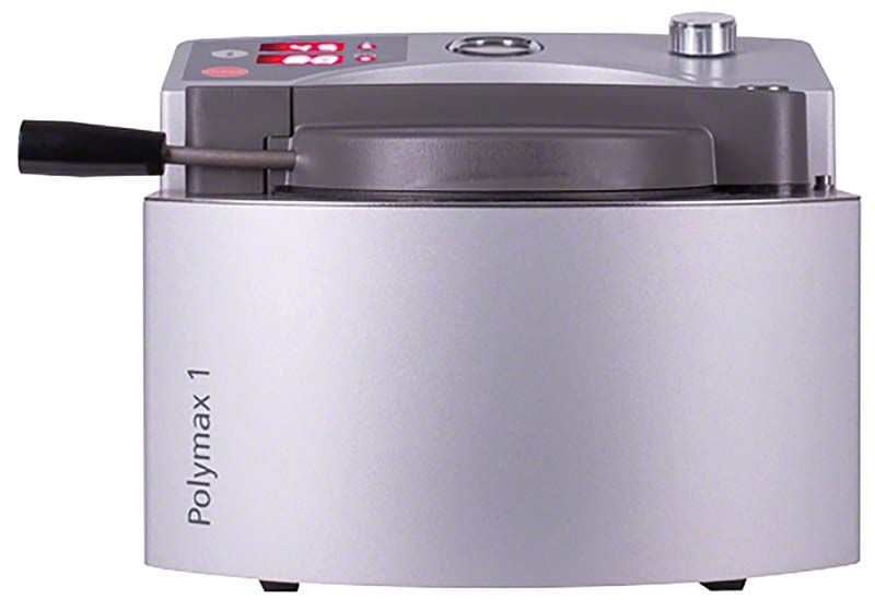 Silberner Polymax 1 (95 °C) mit digitalem Bedienfeld und Drehknopf.
