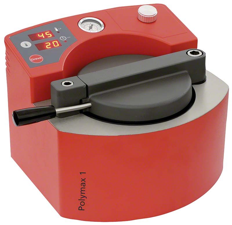 Polymax 1 (95 °C) rot dental Polymerisationsgerät mit digitaler Anzeige.