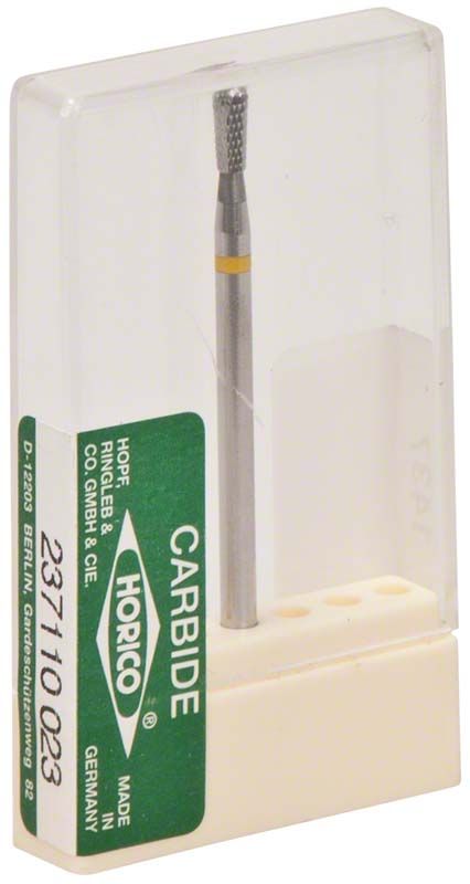 Hartmetallfräser 237 110 023 in transparenter Verpackung mit grünem Etikett.