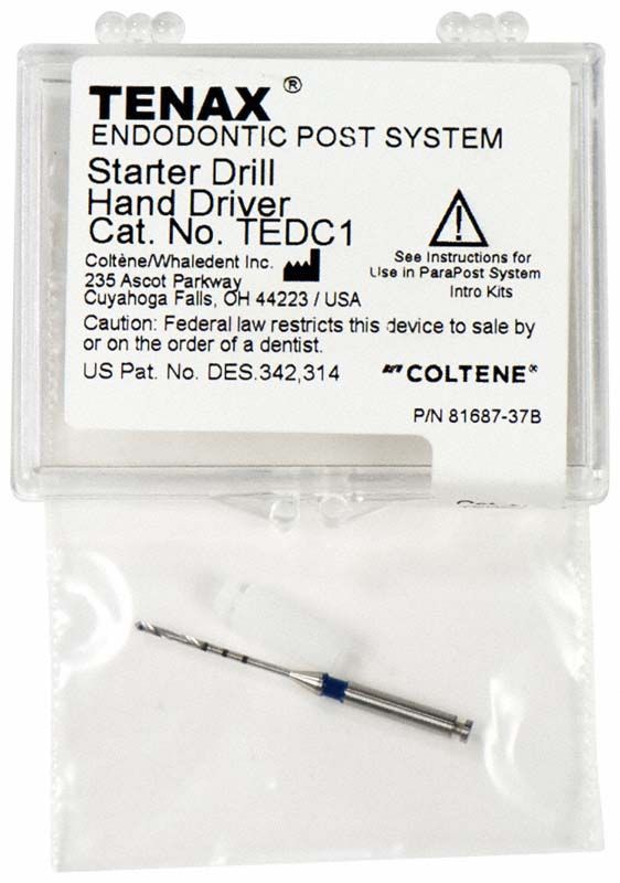 TENAX® Initial-Bohrer und Universal-Handeinschrauber in transparenter Verpackung.