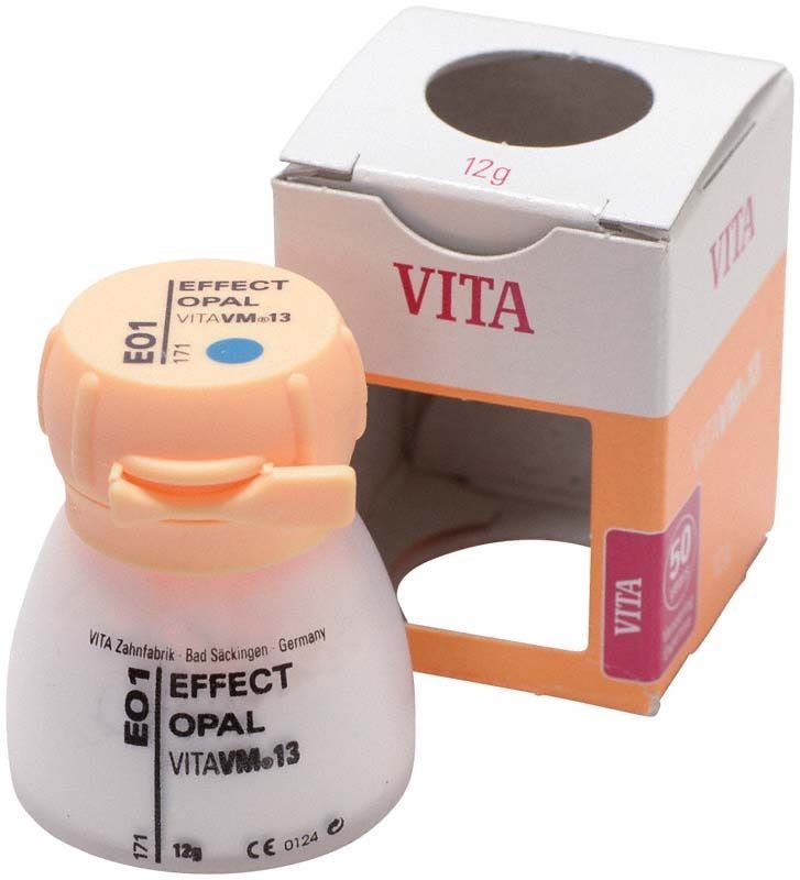 Keramikpulver VM13 Effect Opal EO1 mit geöffneter Verpackung.