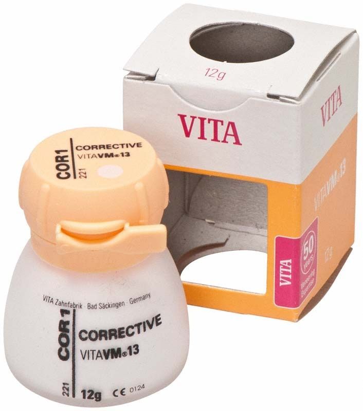 COR1 Corrective VM13 Pulver mit geöffneter Verpackung im Hintergrund.